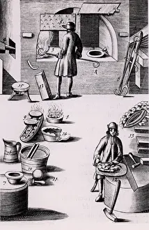 Burnt: Refining of silver, in Prague in 1574. Copperplate
