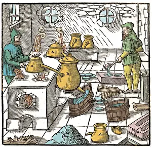 Alchemy: Refining Sulphur, 16th Century