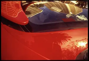 Paintwork: Reflections in car paintwork Santa Monica, California, USA