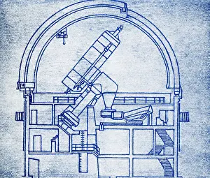 Blueprint: Reflector Telescope of Ondrejov Observatory