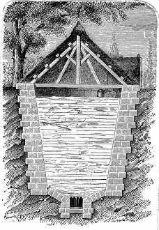 Packed: Refrigeration: Sectional view of ice-house. Pit