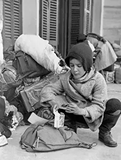 Stacked: Refugee child in Madrid, 1936