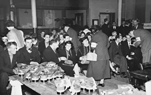 Distributing: Refugee waiting room WWII