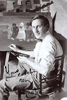 Southwold: Reg Carter, artist, in his studio, Southwold, Suffolk