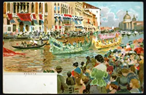 Oars: Regatta on the canal, Venice, Italy