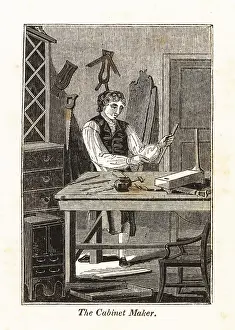 F.c. And J. Rivington: Regency cabinet maker in his workshop