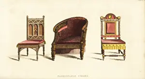 Gothic Style: Regency-era chairs in different styles: Gothic