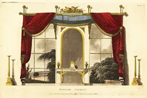 Regency Era: Regency era window curtains for a boudoir, 1800