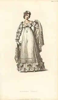 Thomas Uwins: Regency lady in evening dress and transparent