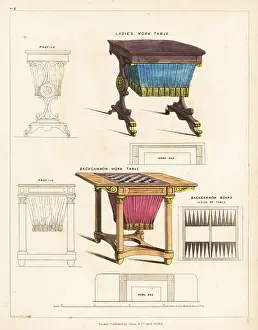 Regency Style: Regency-style work tables for ladies
