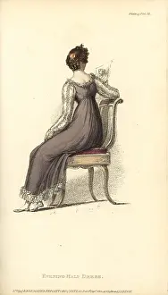 Thomas Uwins: Regency woman looking at an engraving, 1814