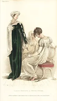 Thomas Uwins: Regency women at the opera in evening dresses