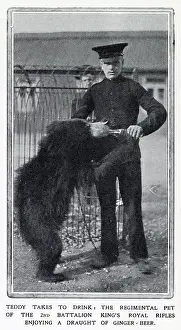 Shorncliffe: Regimental pet bear 1910
