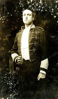 Jecks: Reginald Jecks, performer, in military costume