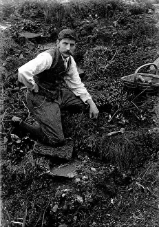 Horticultural: Reginald Malby working in his garden