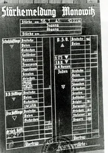 Deathcamp: Registration of work force at the Monowitz plant