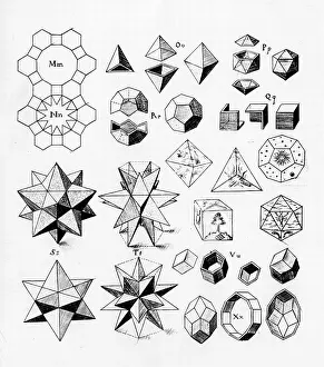 Heavenly: Regular geometrical solids of various types, 1619