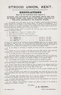 Regarding: Regulations Poster, Strood Union Workhouse, Kent