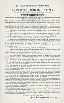 Regarding: Regulations Poster, Strood Union Workhouse, Kent