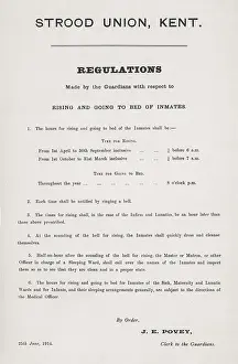 Regarding: Regulations Poster, Strood Union Workhouse, Kent