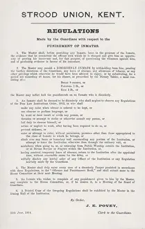 Regarding: Regulations Poster, Strood Union Workhouse, Kent
