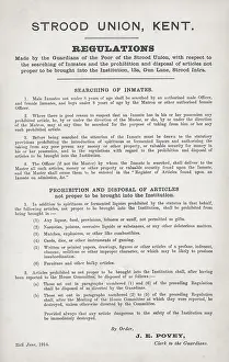 Articles: Regulations Poster, Strood Union Workhouse, Kent