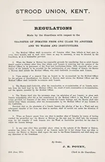 Regarding: Regulations Poster, Strood Union Workhouse, Kent
