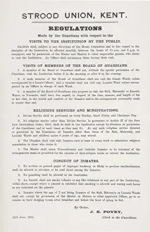 Regarding: Regulations Poster, Strood Union Workhouse, Kent