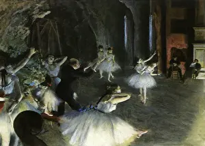 Ballerinas: The Rehearsal on the Stage, by Degas