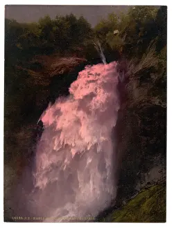 Reichenbach: Reichenbach, the Upper Falls, lighted by Bengal lights, Bern