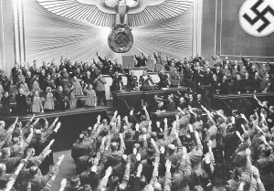 Jubilation: Reichstag session in the Kroll Opera House in Berlin, 1938