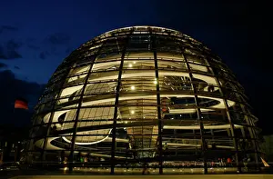 Symbolize: Reichstag's Dome by Norman Foster (b.1935). Night. Berlin