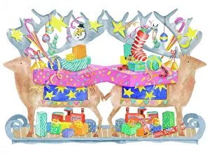 Sided: Reindeer Sleigh cut-out design