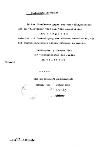 Pardon: Rejection of clemency for Karl Steglich, 1944