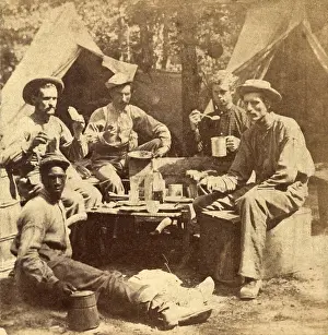 Milita: Relaxed scene of soldiers from the Army ?