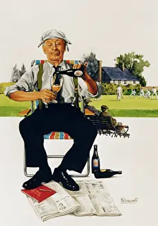 Calmly: Relaxing Elderly Man