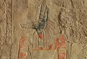 Tourist Attraction: Relief, Anubis shrine, Temple of Hatshepsut