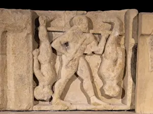 Archeologico: Relief, Archaeology Museum, Paestum, Campania, Italy
