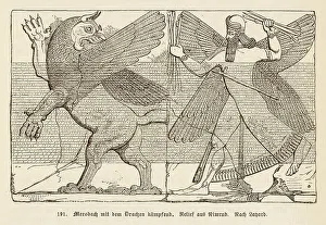 Nimrud: Relief of an Assyrian dragon from Nimrud