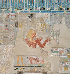 Waset: Relief, Barque Hall, Sanctuary of Amun-Re, Hatshepsut Temple
