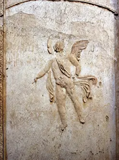 Cupid: Relief depicting Cupid. Temple of Isis. 2nd century BC. Pomp