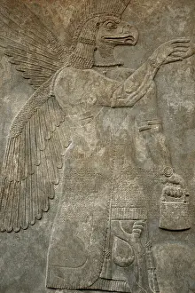 Fantastic: Relief depicting a eagle-headed protective spirit. Nimrud