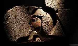 Pharaoh: Relief depicting a king, probably Ramesses II. Memphis. C.12