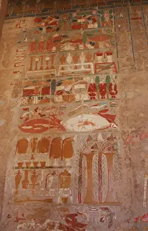Bahri: Relief depicting offering table. Temple of Hatshepsut. Deir