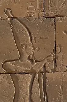 Incense: Relief depicting a Pharaoh making libations to the gods. Det