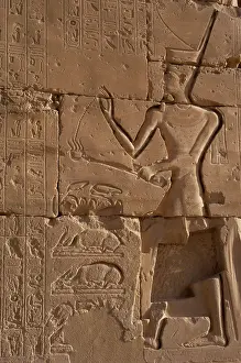 Incense: Relief depicting a Pharaoh, probably Ramses II, offering inc