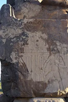 Colossi: Relief depicting the union between Upper Egypt and Lower Eg