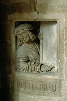 Landova: Relief at the foot of a pulpit inside St. Stephen's Cathedra