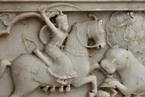Rajasthani: Relief, Gaitor Ki Chhatriyan, Jaipur, Rajasthan, India