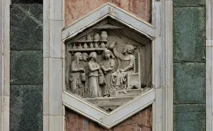 Hexagon: Relief, Giotto's campanile, Florence, Tuscany, Italy
